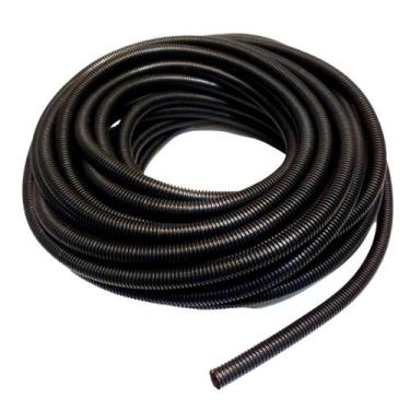 Imagem de Rolo Espaguete Tubo Corrugado 10mm Preto Conduite Com Corte 20 Metros 