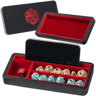 Imagem de Soar Forge Caixa de dados Sanctum – Capa premium e bandeja de dados para DND – compartimento para telefone/caneta, tampa magnética e armazenamento para seus conjuntos, mini e mais – Suporte de cofre