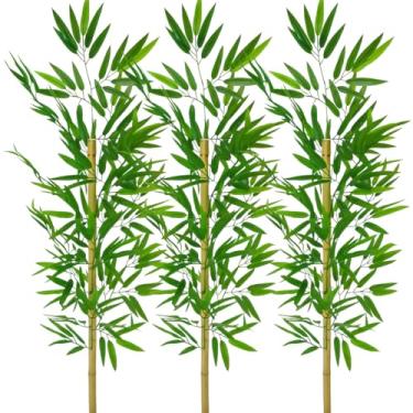 Imagem de Kit 3 Hastes Bambu Planta Artificial Grande Decoração Sala