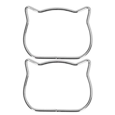 Imagem de Bolsa alça bonito requintado orelhas de gato diy bolsa alça acessórios de ferragem (Prata)