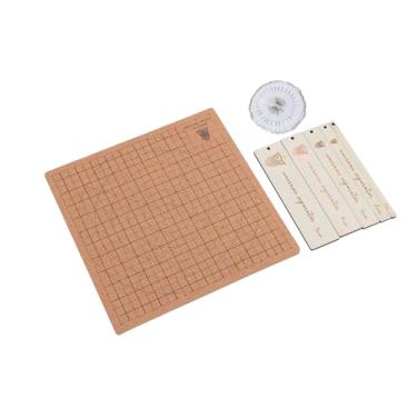 Imagem de SUNGOOYUE Placa de macramê de 11,8 X 11,8 Polegadas Feita de Madeira Maciça de Cortiça Com Pinos Em T e Réguas para Projetos de Artesanato Doméstico