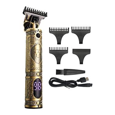 Imagem de Máquina de cortar cabelo masculina com tela LCD, aparador de barba sem fio, kit de corte de cabelo, conjunto de corte de cabelo, aparador de lâmina em T, aparador de barba elétrico USB