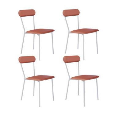 Imagem de Cadeira Vintage Emília Fixa C-4 Pes 450 X 505 X 810 Mm C-4 Un. Pés Brancos. Cn.marte Terra Rose Cn.marte Terra Rosê