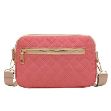 Imagem de Bolsa transversal de nylon multiuso para mulheres – Bolsa de ombro leve casual para telefone e itens essenciais, rosa, Bolsas de mão