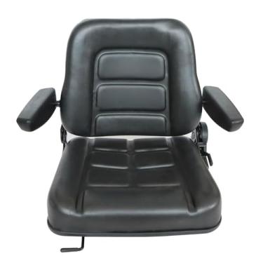 Imagem de Cortador de grama trator empilhadeira assento escavadeira encosto ajustável universal apoio de braço para a maioria dos assentos mecânicos pesados, como empilhadeiras, adequadas para Toyota Dozers