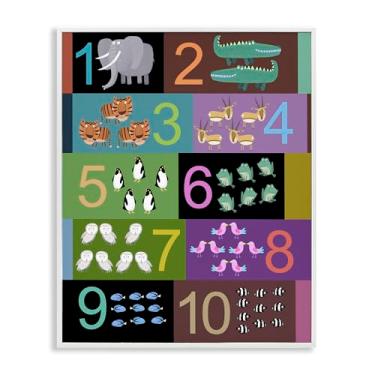 Imagem de Stupell Industries Blocked Kid's Educational Counting White Framed Giclee Art, design por Carla Daly, 14 x 11
