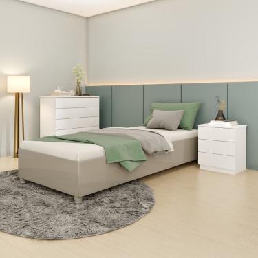 Imagem de Cama Box Solteiro Mônaco Tcil neve