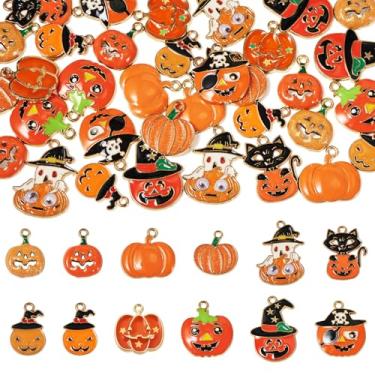 Imagem de Spritewelry Pingentes de Halloween de liga esmaltada, pingentes sortidos, caveira, fantasma, abóbora, casa, pingentes, pingentes para artesanato faça você mesmo, colar, pulseira, brinco, fabricação de