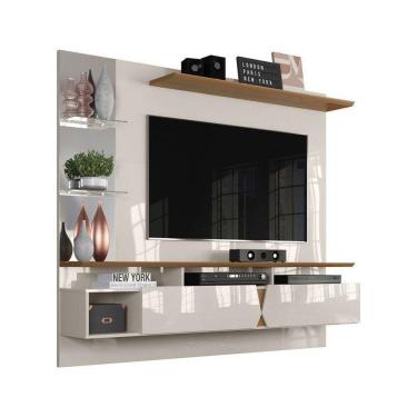 Imagem de Painel Para Tv Intense Off White Com Damasco - Lukaliam Móveis
