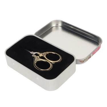 Imagem de Tesoura de aço inoxidável pequena tesoura de bordado vintage portátil para costura, artesanato, arte, corte de ponto cruz, ferramentas feitas à mão (bronze amarelo)