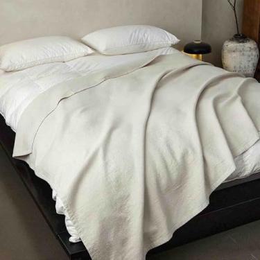 Imagem de Cobertor feminino cobertor e mantas para cama cachecol adulto longo duplo para sofá toalha xale verão linho fino e algodão macio e confortável (cinza 2.150 x 200 cm)