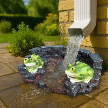 Imagem de Estátua de sapo de tijolo, salpicos, calha, calha, decoração de jardim, calha maior, extensões de bloco de respingos, ornamento de chuva, concreto, resina, animais, acessório de desvio, presente de