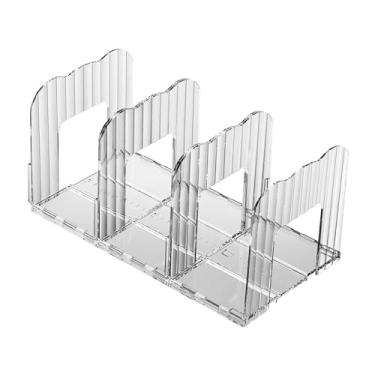 Imagem de Ｂｅｓｇａ Organizador de Bolsas com Divisórias para Prateleiras de Armário, Organizador de Bolsas Multifuncional Removível, Branco transparente com 3 grades