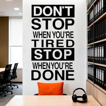 Imagem de Decalques de parede motivacionais para academia, citações inspiradoras, decalque de arte em vinil, decalques de parede para exercícios esportivos, adesivos de parede removíveis, para casa, treino