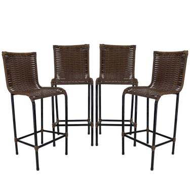 Imagem de 4 Banquetas Em Bar, Bancada, Balcão Diplomata Argila