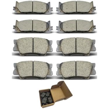 Imagem de Conjuntos de pastilhas de freio para 2013-2018 para Lexus ES300h, 2007-2018 para Lexus ES350, 2008-2018 para Toyota Avalon, 2007-2017 para Toyota para Camry 8 peças de pastilhas de freio de cerâmica