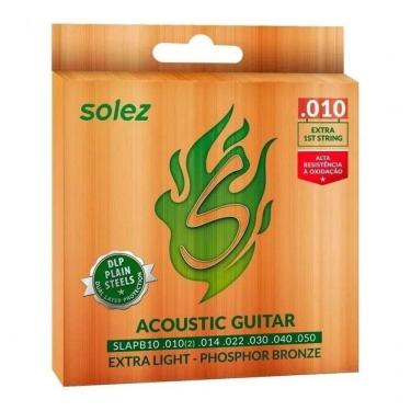 Imagem de Jogo De Cordas P-violão Solez P.bronze 0.010"-0.050" Slapb10