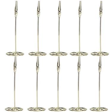 Imagem de Clipes para cartões de mesa de metal, dourados, premium, duráveis, galvanizados, porta-notas para fotos, para escritório, casamento, decoração de casa, aço carbono, 10 unidades,
