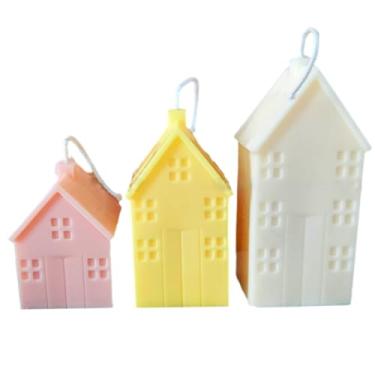 Imagem de Moldes de vela acrílica para casa pequena, durável, transparente, estilo europeu, castelos, forma de cubo, molde de plástico, faça você mesmo à mão, cera de soja, festa de casamento, decoração de casa