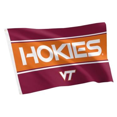 Imagem de Desert Cactus Bandeira Virginia Tech - Banner Hokies VT de 9,8 x 1,5 m, tela de tecido durável interno/externo (estilo C1)
