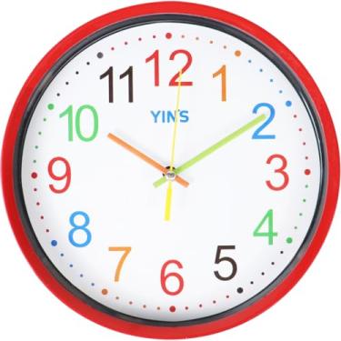Imagem de Relógio de Parede, TT Brasil, Redondo, Número Colorido, 21,1 cm, Cores Sortidas