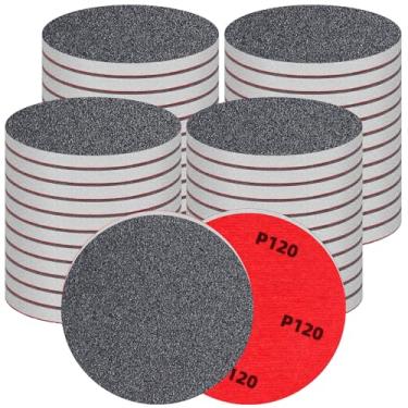 Imagem de 48 peças de esponja de lixa redonda de 7,6 cm 120 grãos sortidos, almofadas de lixa de espuma laváveis e reutilizáveis para discos de lixamento de madeira, metal, gancho e laço