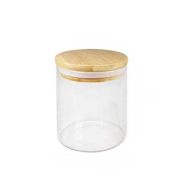 Imagem de Kit 6 Pote de Vidro com Tampa Bambu 200ML Potes Herméticos Porta Mantimen Hermético à Prova de Odores (6 Potes(200ml))