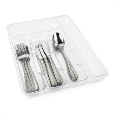 Imagem de Organizador Porta Talheres para Gaveta com Divisórias, Espaço para Facas, Colheres e Garfos, Ajustável e Ideal para Cozinha