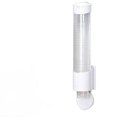 Imagem de Suporte Porta Copos Descartaveis Autoadesivo Sem Furos Grande Capacidade Organizador Decorativo Parede(Branco,Porta copo)