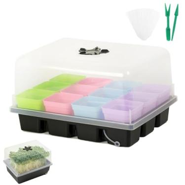 Imagem de Bandejas iniciais de mudas, bandeja reutilizável para cultivo de plantas - ajustável, resistente, suprimentos de plantio interno para agricultura orgânica