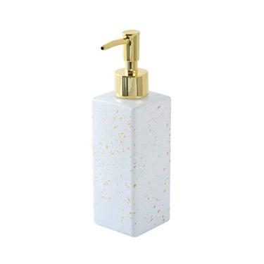 Imagem de KUYBTU Dispensadores de sabão de bancada, 350 ml/334.5 g frascos de bomba de sabão de vidro dispensadores de loção de banheiro para loção, xampu, saboneteira