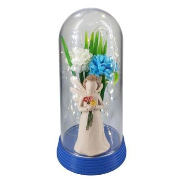 Imagem de Linda Luminária Anjo Encantado Base Azul - Amor Lindo