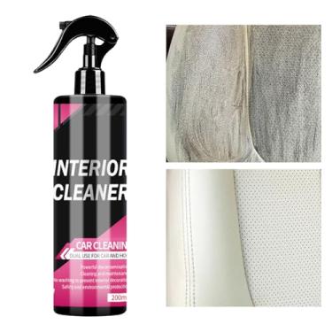 Imagem de Limpador de interior automotivo | Spray renovado para painel, limpador multiuso de ação rápida de 200 ml para detalhes de carro, painel, tapete, sofá, motocicleta, barco, eletrodoméstico