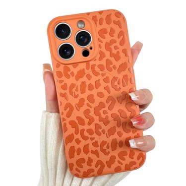 Imagem de OOK Capa magnética para iPhone 16 Pro Max, estampa fofa de leopardo laranja de silicone, compatível com MagSafe Cheetah Print Proteção para câmera à prova de choque fina capa de telefone para 6,9