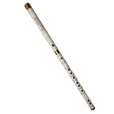 Imagem de Flauta de bambu duas seções flauta cruzada destacável iniciante G/F/E/D/C melodia amarga flauta de bambu Dizi (cor: F)