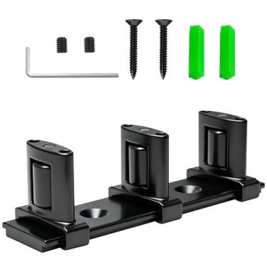 Imagem de Kit de guia de piso de porta deslizante de armário com 3 rolos ajustáveis - para portas de desvio/desvio duplo (1 pacote/2 opções de pacotes) (guia de 3 rolos - 1 pacote)