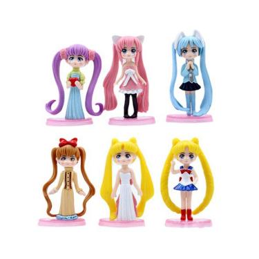 Imagem de Figura de brinquedo Sailor Moon Tsukino Usagi 6 peças de PVC de 4 x 7,5 cm
