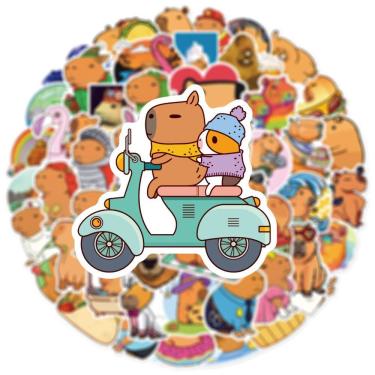 Imagem de Adesivos, cobaia, capivaras, anime, desenho animado, 50 unidades de PVC