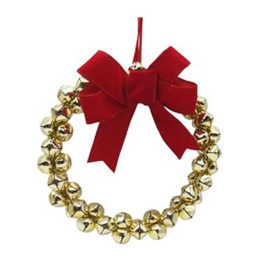 Imagem de UGPLM Guirlanda de Natal com Sino e Laço, Decoração Natalina para Janela, Style C