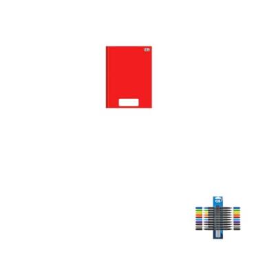 Imagem de Kit Caderno PEPPER Vermelho 80 Folhas + Caneta Esferográfica 0.7mm Kit com 03 Unidades + Marcador Artístico Dual Tip