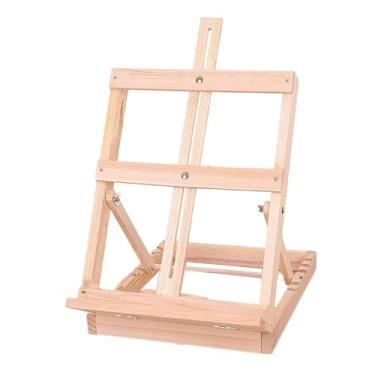 Imagem de Baoblaze Cavalete de mesa para desenho, ângulo ajustável, leve, para desenho, pintura, cavalete para pintores, estúdio de arte, desenho, Madeira de Pinho