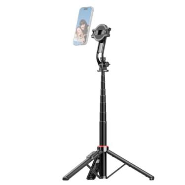 Imagem de Acouto Tripé Versátil 2 Em 1 para Selfie Stick para Telefone, Bastão de Selfie Extensível de Liga de Alumínio de 51,2 pol. Com Obturador Remoto, Suporte Magnético para Telefone,