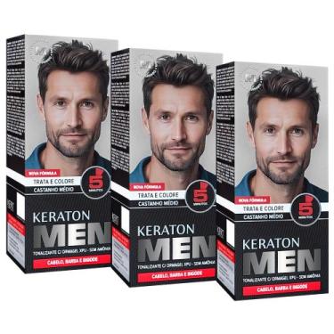 Imagem de Kert Kit c/3 Keraton Men Castanho Médio