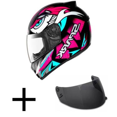 Imagem de Capacete Ebf New Spark Dragon Rosa Mais Viseira Fumê-Feminino