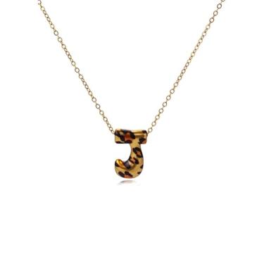 Imagem de Hremhoo Presentes de Natal para netos, colar com letra de bolha, leopardo, banhado a ouro 18 K, com inicial bolha A-Z, para mulheres, meias de Natal para adolescentes, Small, Liga de aço, Sem Pedra