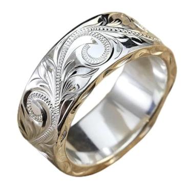 Imagem de Aliança de casamento feminina de design esculpido delicado, acessórios requintados discretos para mulheres, 6, Latão, Sem pedra preciosa