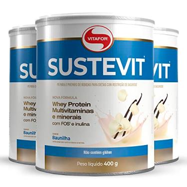 Imagem de Kit 3 Sustevit Whey Protein Vitafor sabor Baunilha 400g