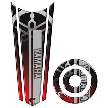 Imagem de Adesivo Resinado Gravata Tanque E Bocal Moto Yamaha Cor Vermelho