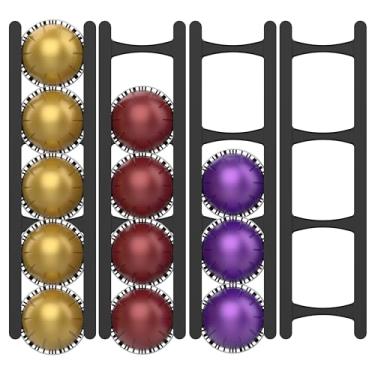 Imagem de Suporte de cápsulas de café compatível com cápsulas nespresso vertuoline (adesivo, preto)