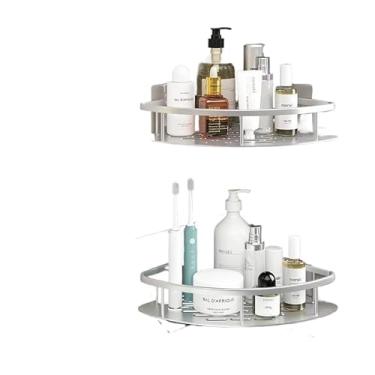 Imagem de Suportes De Parede Para Casa De Banho, Prateleiras Adesivas E AcessóRios(KIT 2-Prata-triângulo)